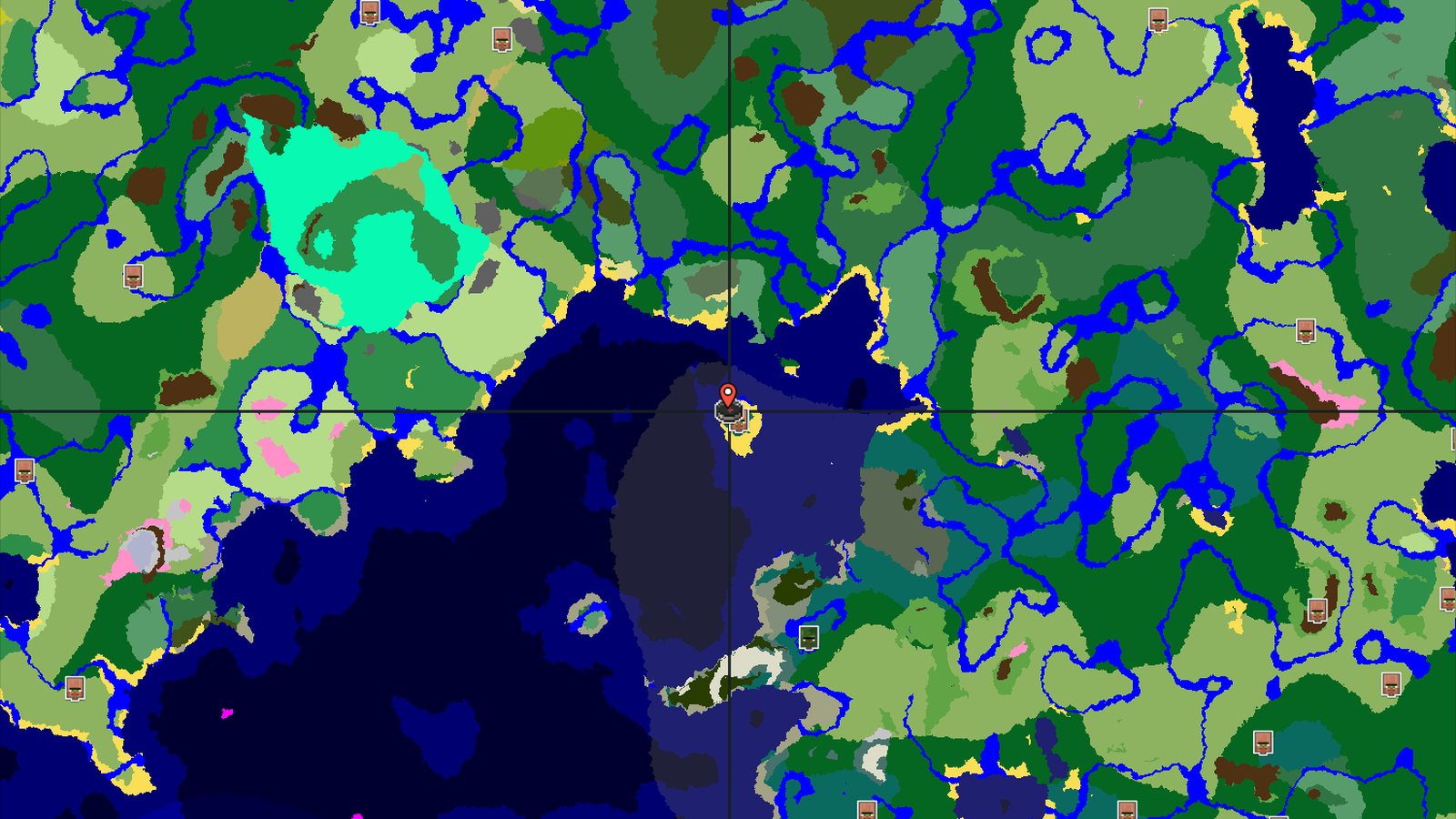Island Spawn with Nearby Village and Ocean Monument — Minecraft seed preview