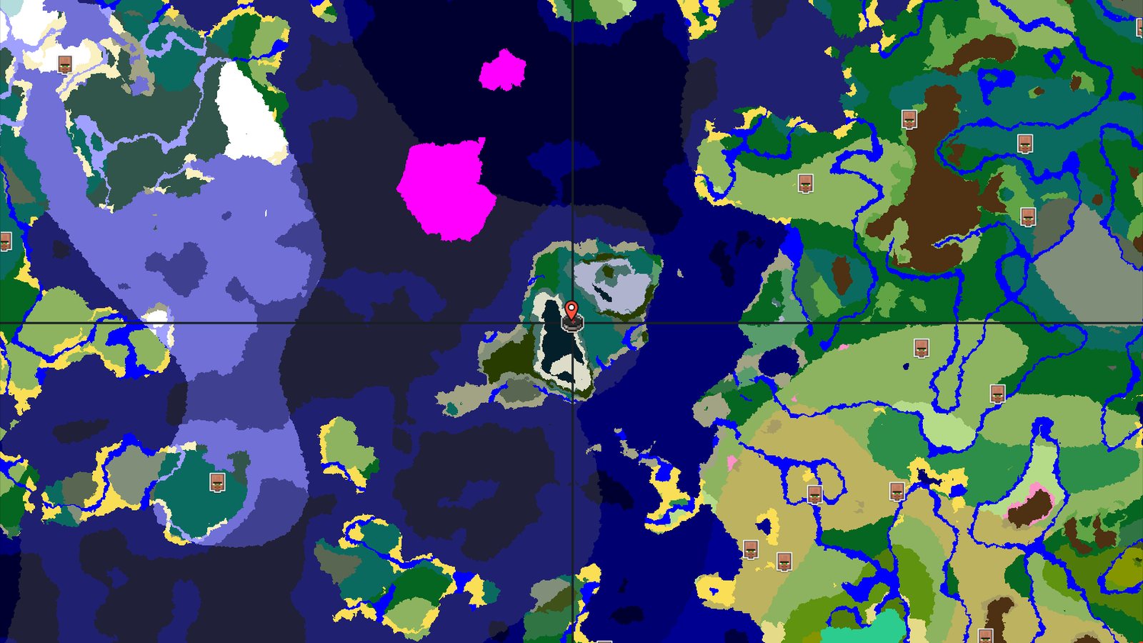 Spawn in a Grove with Jagged Peaks and Taiga nearby — Minecraft seed preview