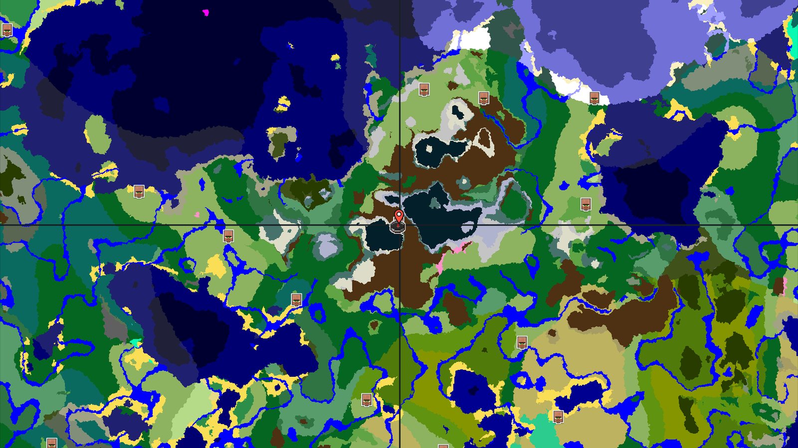 Villages, Mineshafts, and Mountain Vistas — Minecraft seed preview