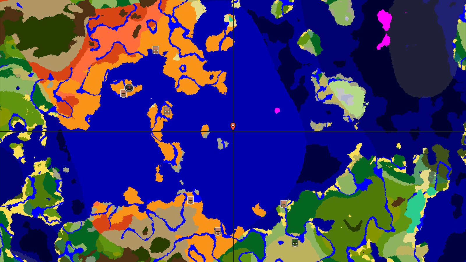 Spawn in a Desert Island, Village and Badlands Nearby — Minecraft seed preview