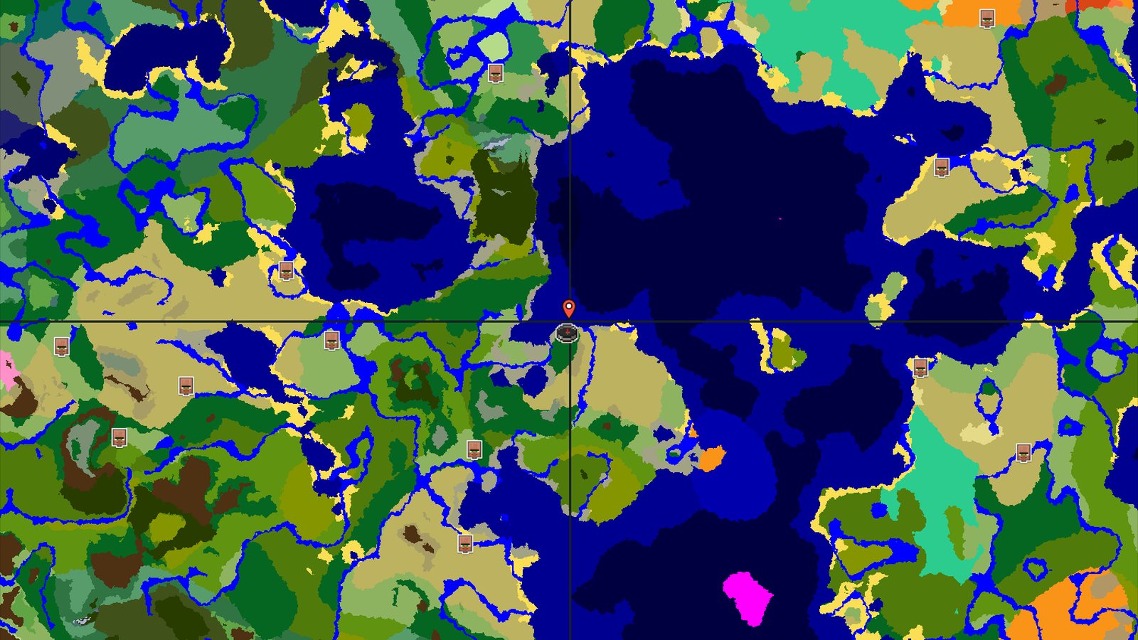 Forest Spawn with Nearby Savanna and Many Oceans — Minecraft seed preview