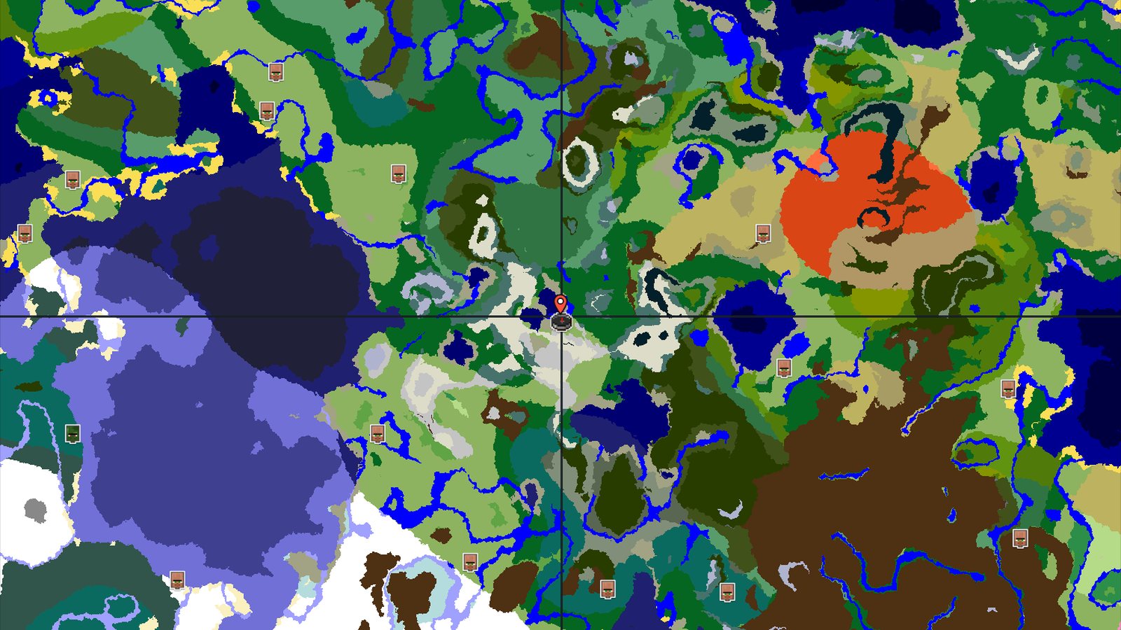 Spawn in Plains with Nearby Jagged Peaks — Minecraft seed preview