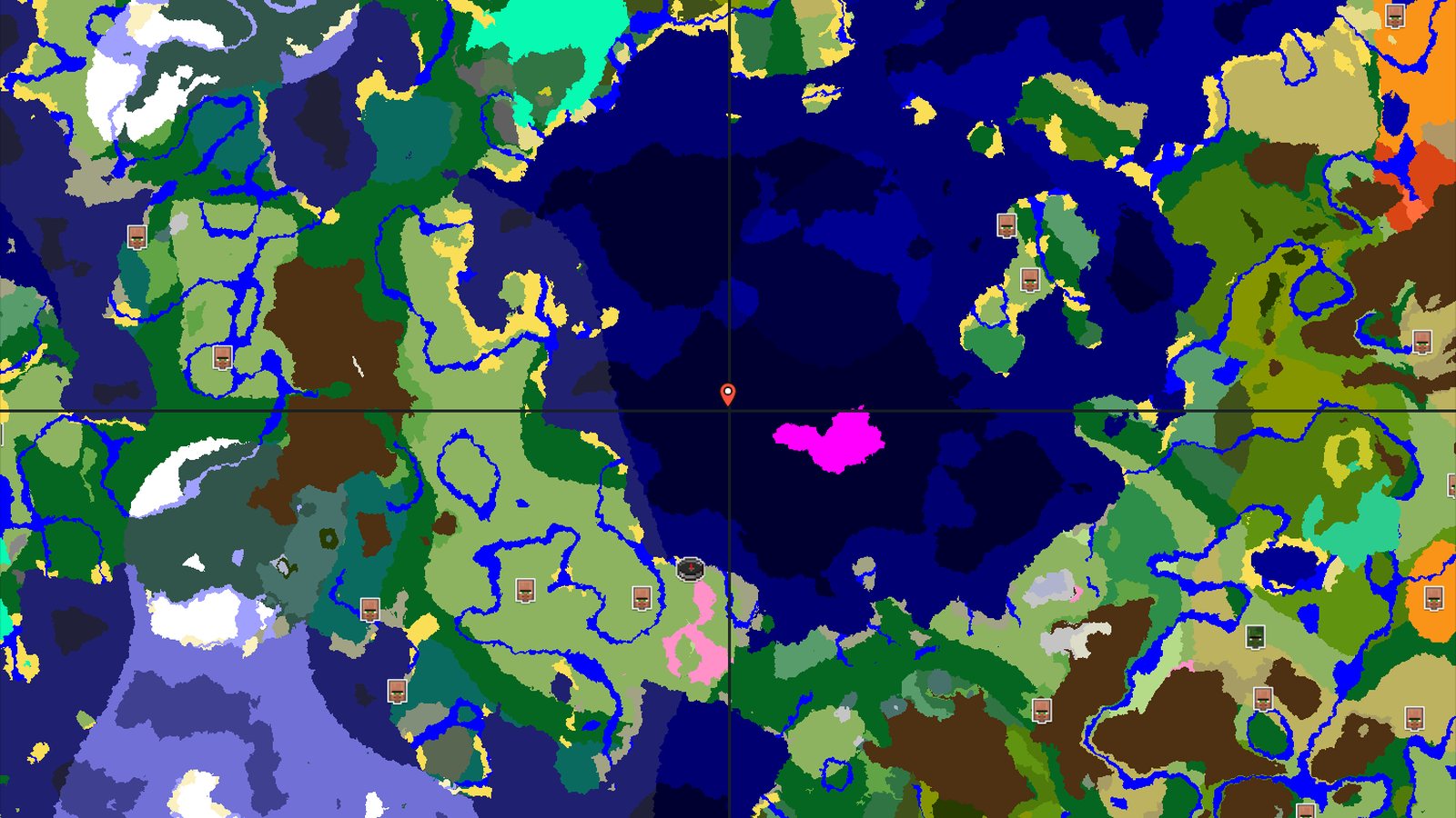 Spawn in Plains with a nearby Cherry Grove and Mushroom Fields — Minecraft seed preview