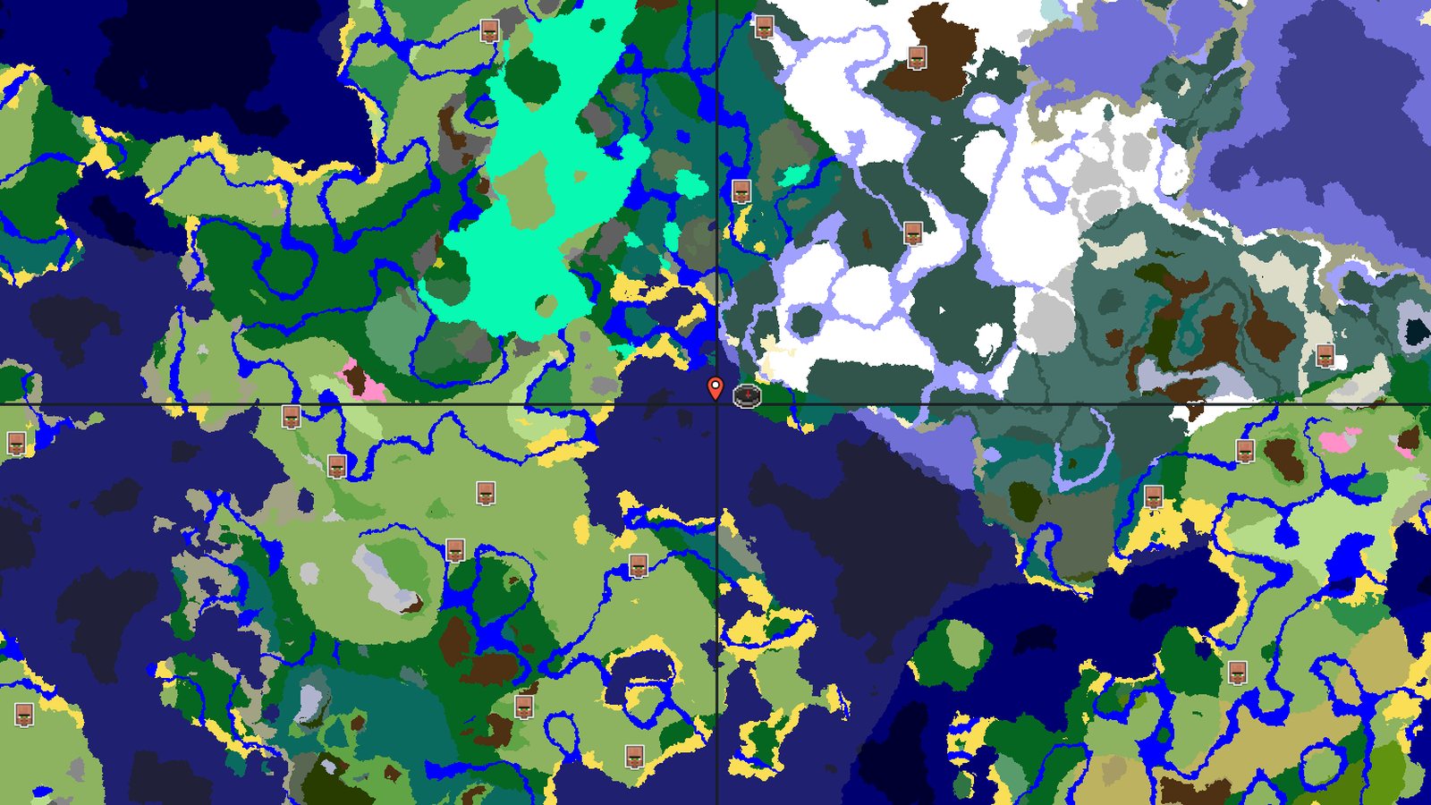 Forest and Taiga with Nearby Ocean Ruins — Minecraft seed preview