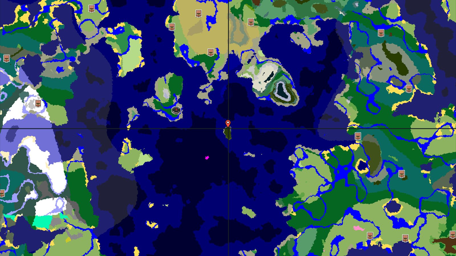 Ocean Spawn with Distant Mountain Vistas — Minecraft seed preview