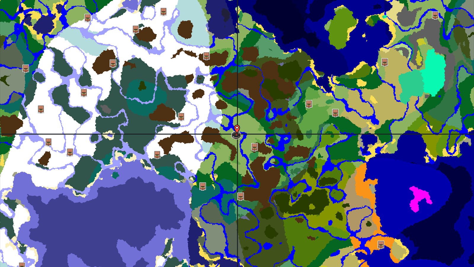 Ice Spikes Near Spawn with Multiple Forest Biomes — Minecraft seed preview