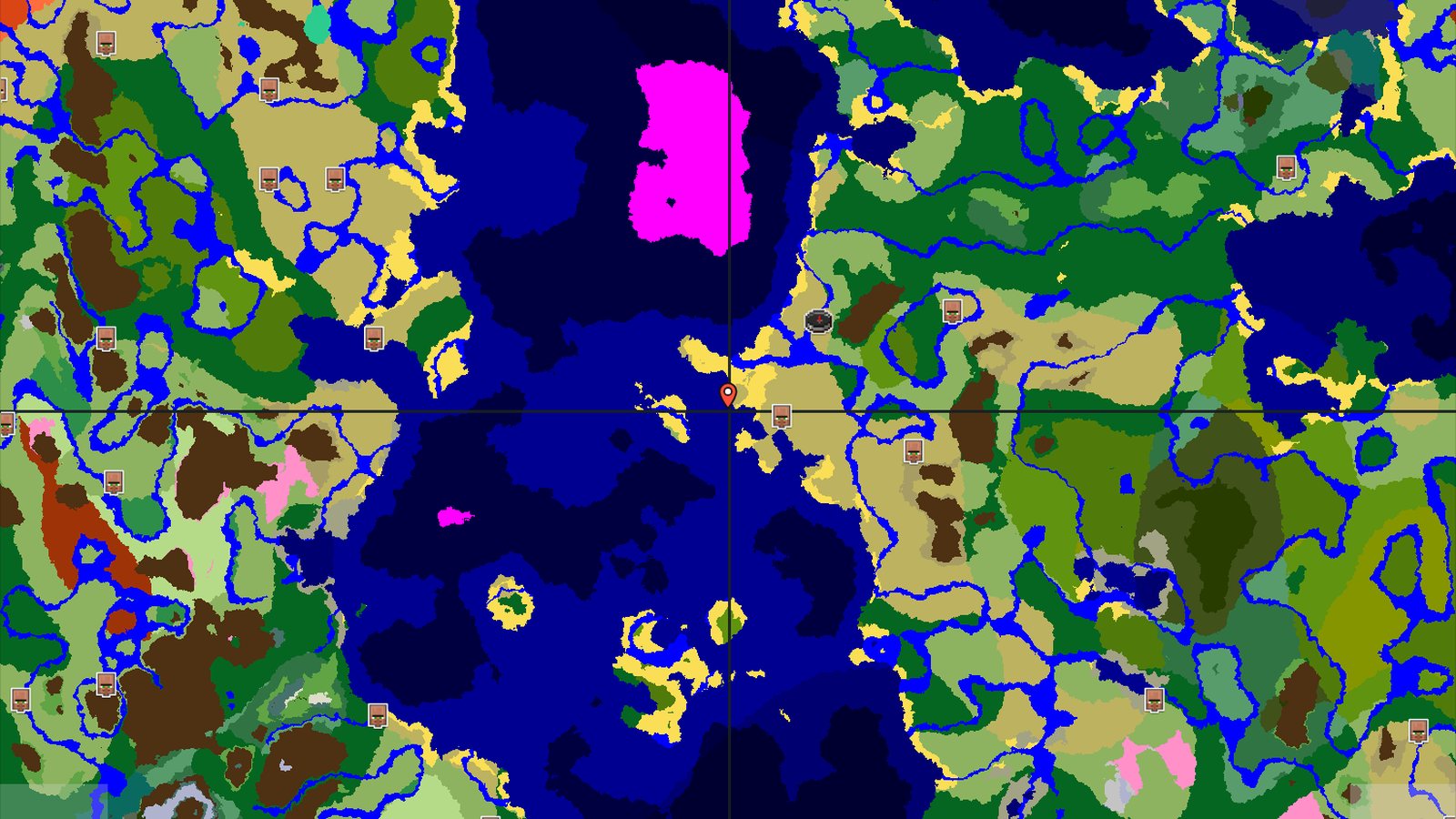Mushroom Fields and Savanna with Three Villages — Minecraft seed preview