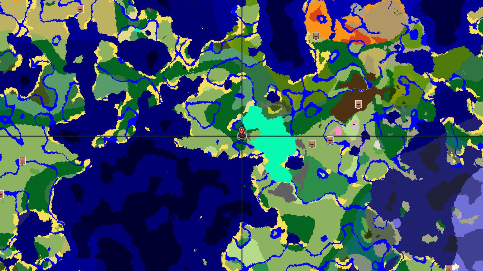 Windswept Hills and River Canyon at Spawn — Minecraft seed preview