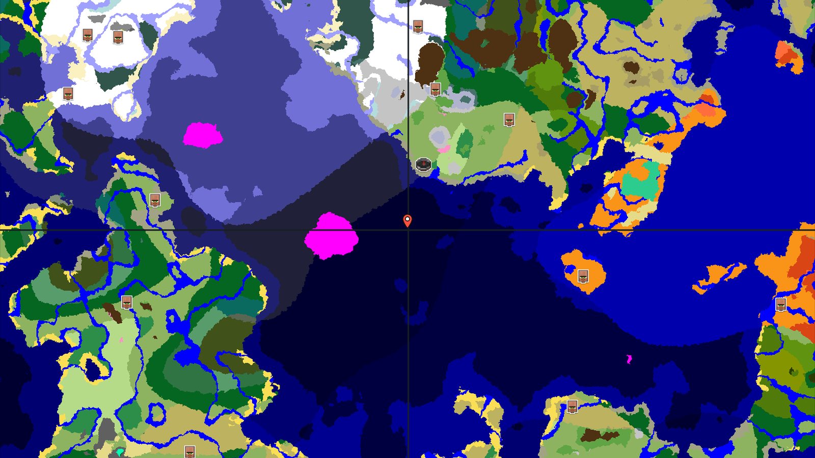 Mushroom Fields and Snowy Peaks Near a Plains Spawn — Minecraft seed preview