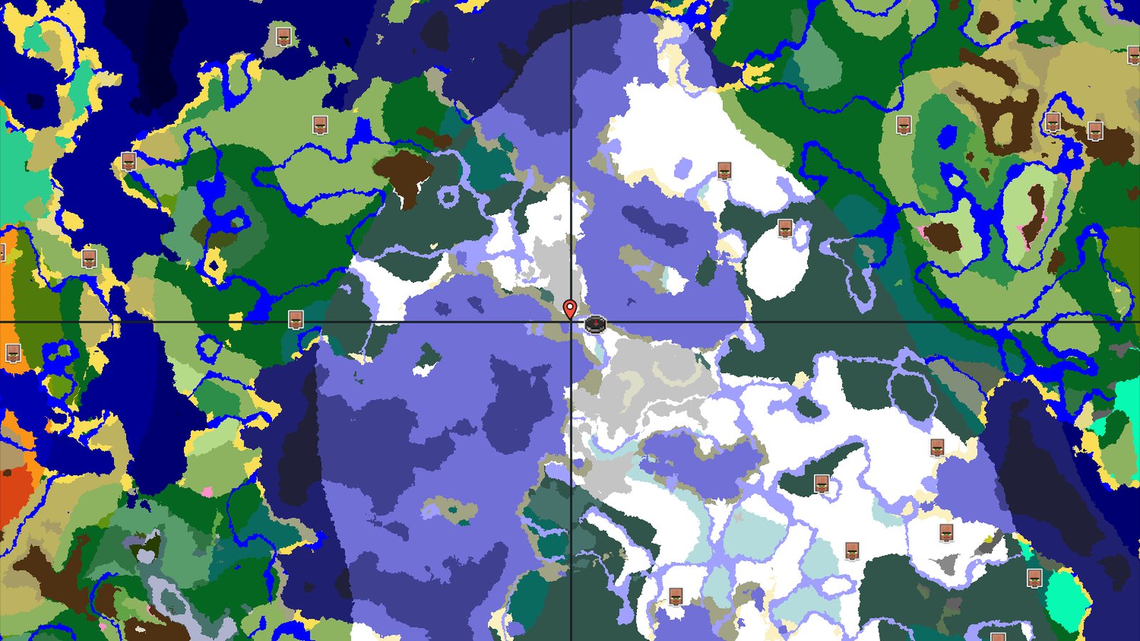 Frozen Islands and Mountains Near Spawn — Minecraft seed preview