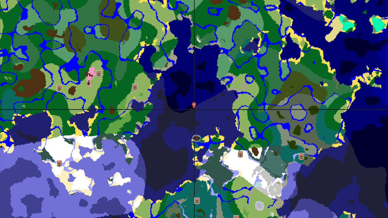 Ocean Monument and Trail Ruins Near Taiga Spawn — Minecraft seed preview