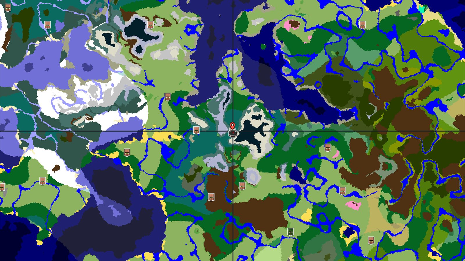 Village Start with Nearby Frozen Peaks and Taiga — Minecraft seed preview