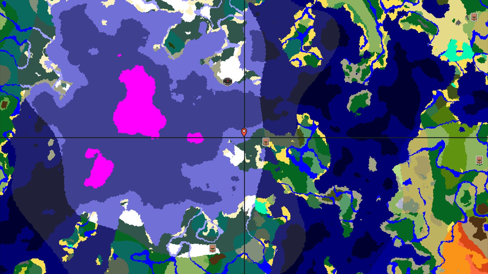 Snowy Taiga Spawn with Nearby Village — Minecraft seed preview