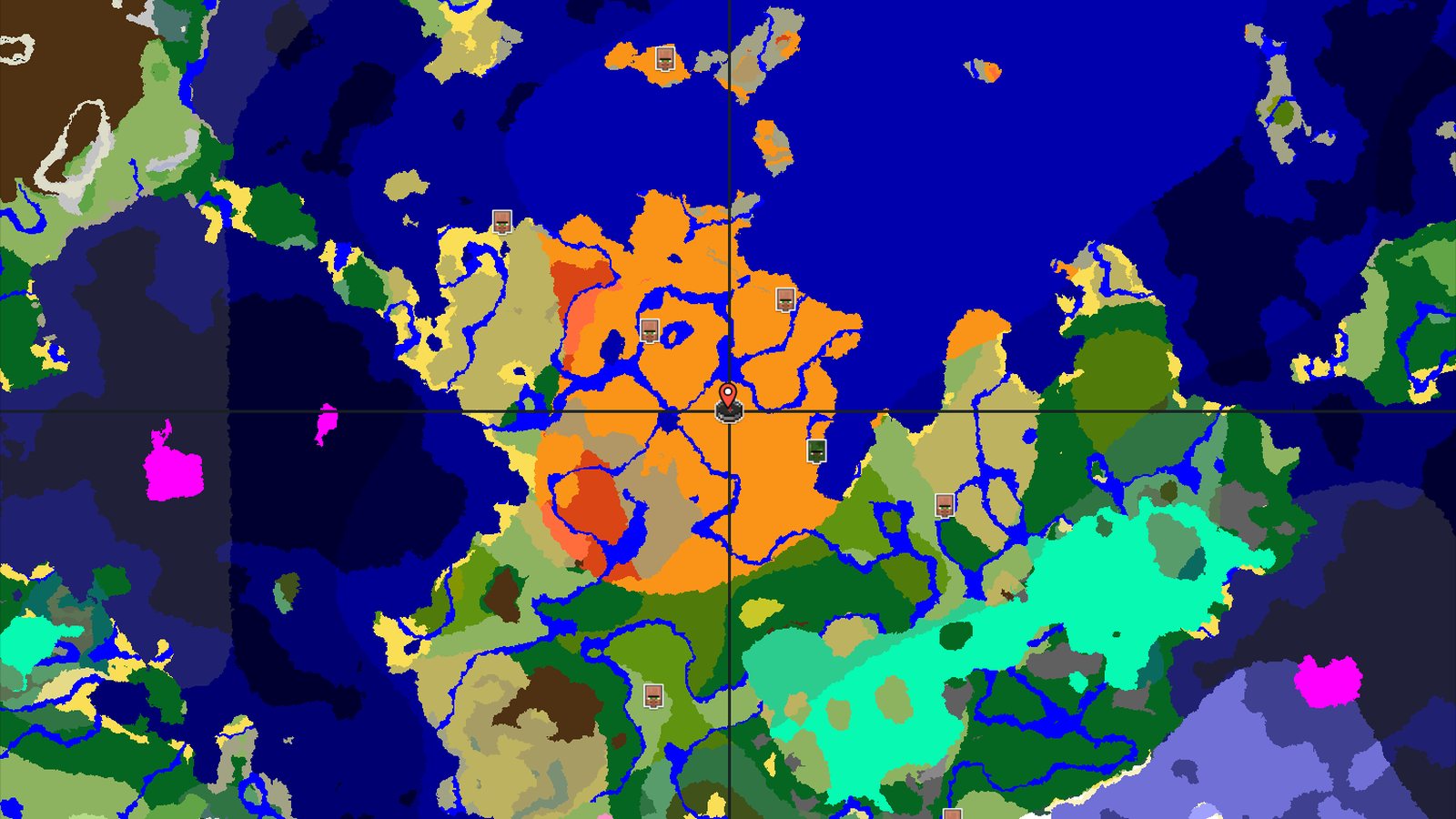 Desert with nearby Badlands and a distant Mansion — Minecraft seed preview