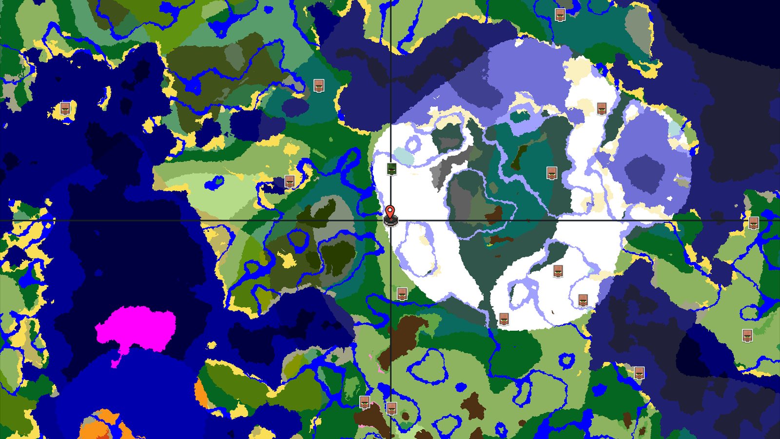 Snowy Plains Spawn with Nearby Abandoned Village — Minecraft seed preview