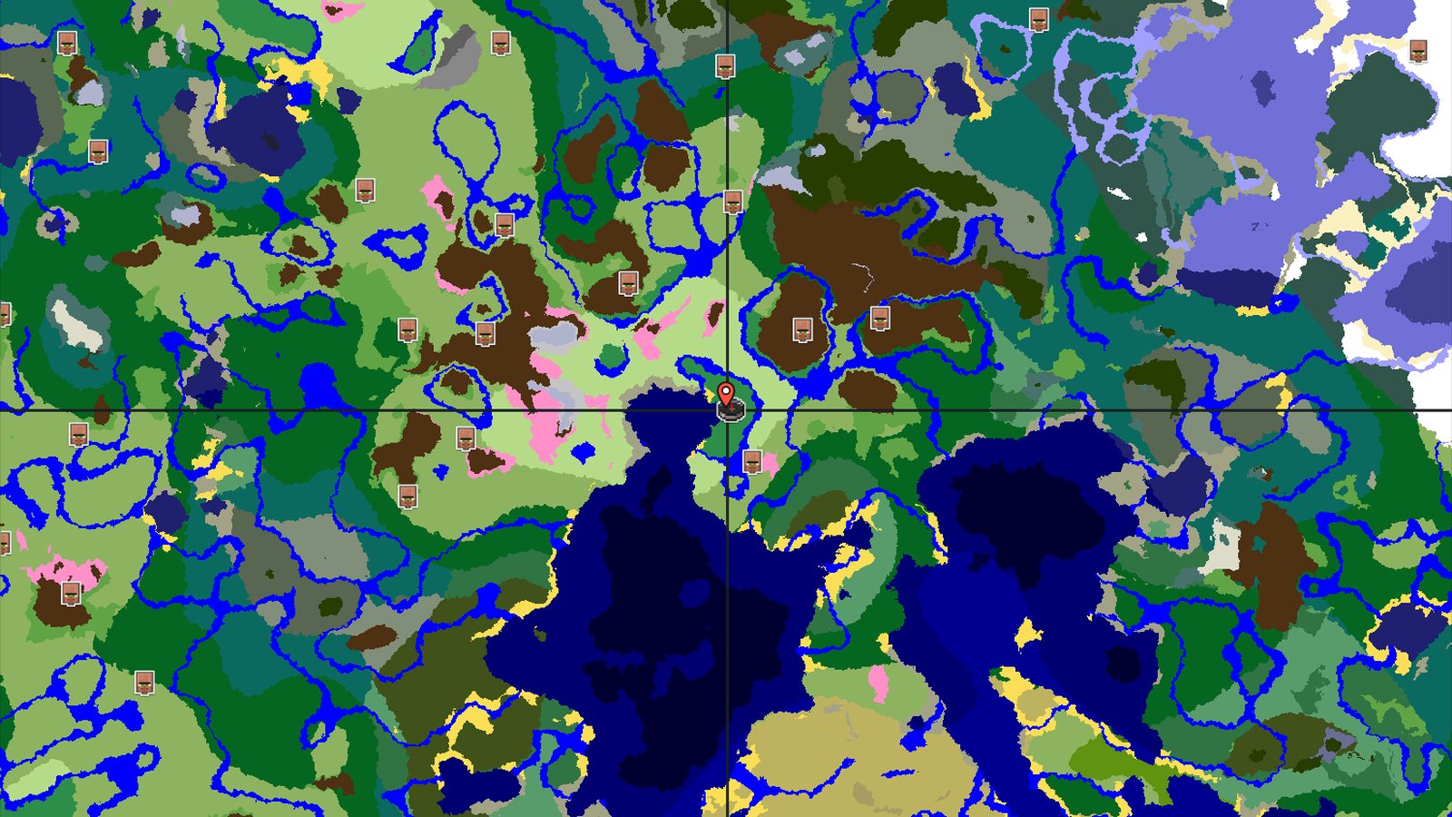 A Cherry Grove Coastline with Distant Frozen Peaks — Minecraft seed preview