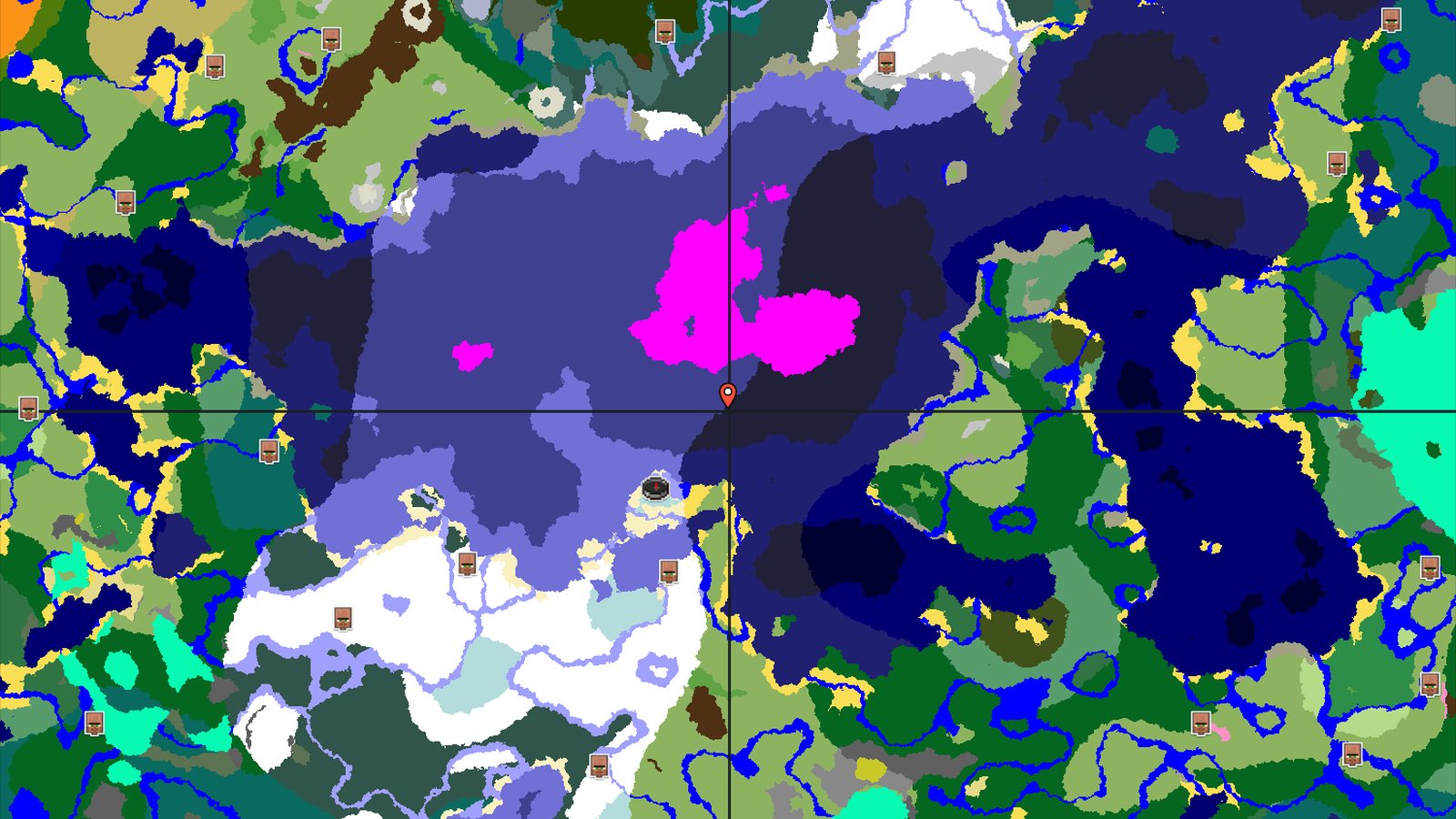 Ice Spikes Spawn with Distant Mushroom Fields — Minecraft seed preview