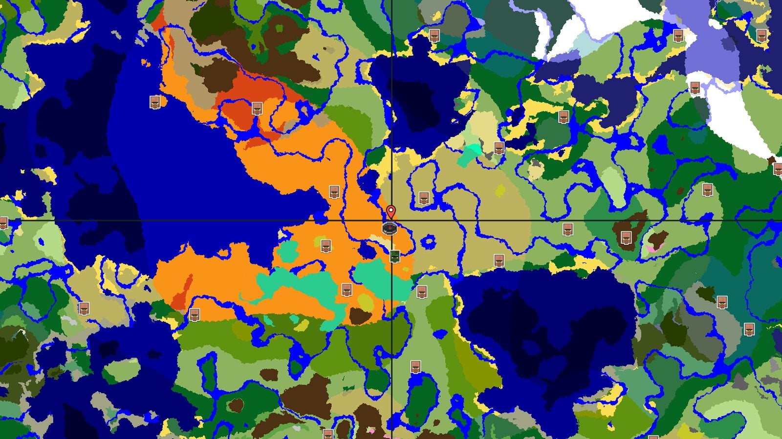 Lake and Abandoned Village in a Desert — Minecraft seed preview