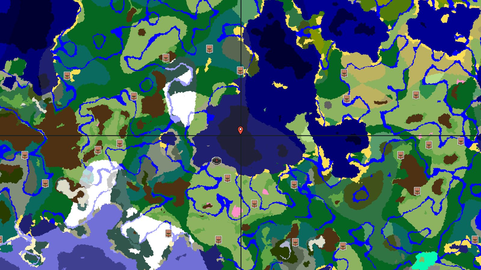 Spawn Near Mineshaft and Ocean Monument — Minecraft seed preview
