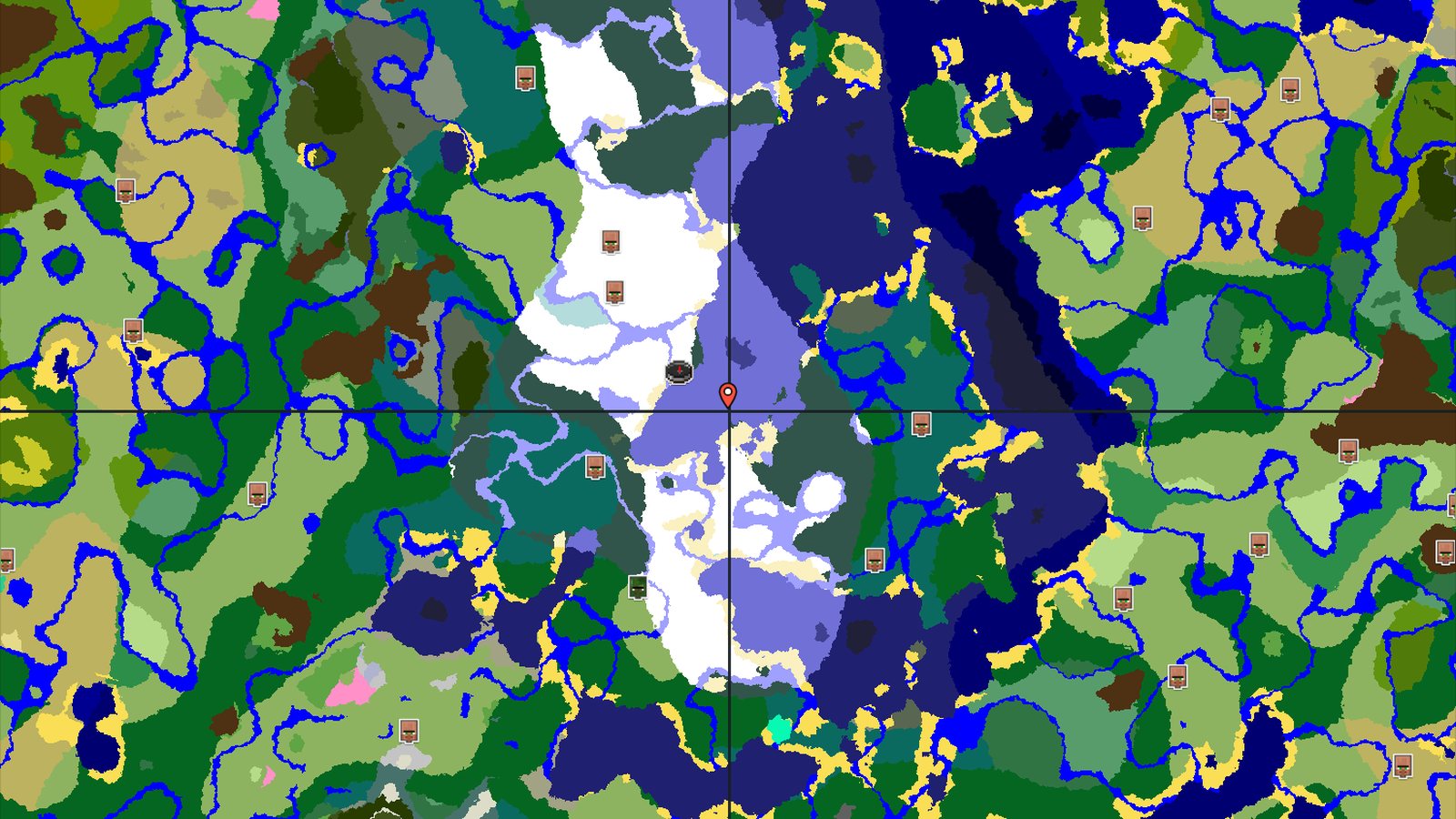 Spawn in a Snowy World With Nearby Structures — Minecraft seed preview