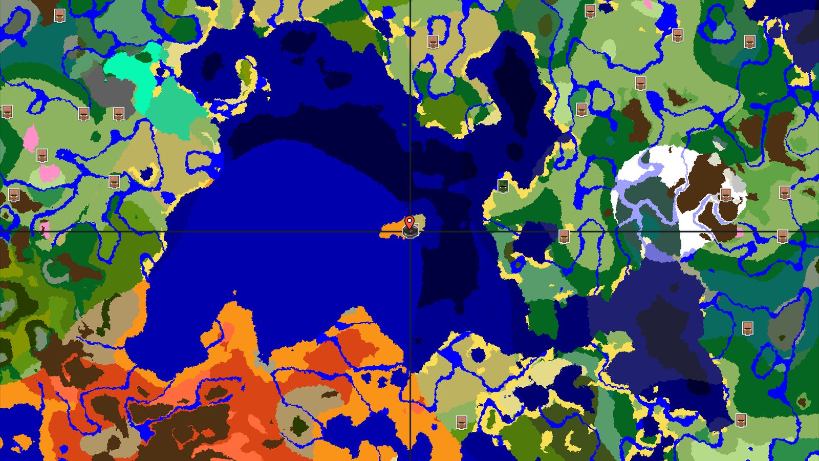 Desert Island Start with a Nearby Village — Minecraft seed preview